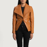 Lee Tan Brown Leather Blazer