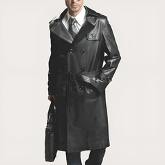 Leather Long Coat #205