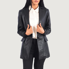 Marilyn Black Leather Blazer