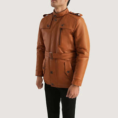 Hunter Tan Brown Fur Leather Jacket