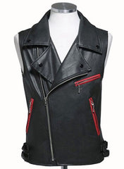 Mens Sleeveless Genuine Leather Vest