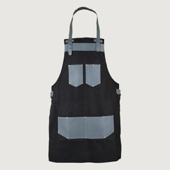 The Kent Black Canvas and Grey Leather pocket Apron