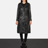 Fixon Hooded Black Trench Coat