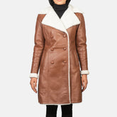 Amie Brown Double Breasted Shearling Coat
