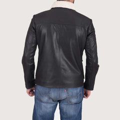 Snow Cole Black Leather Jacket