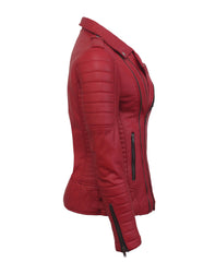 Charlotte Red Leather Jacket