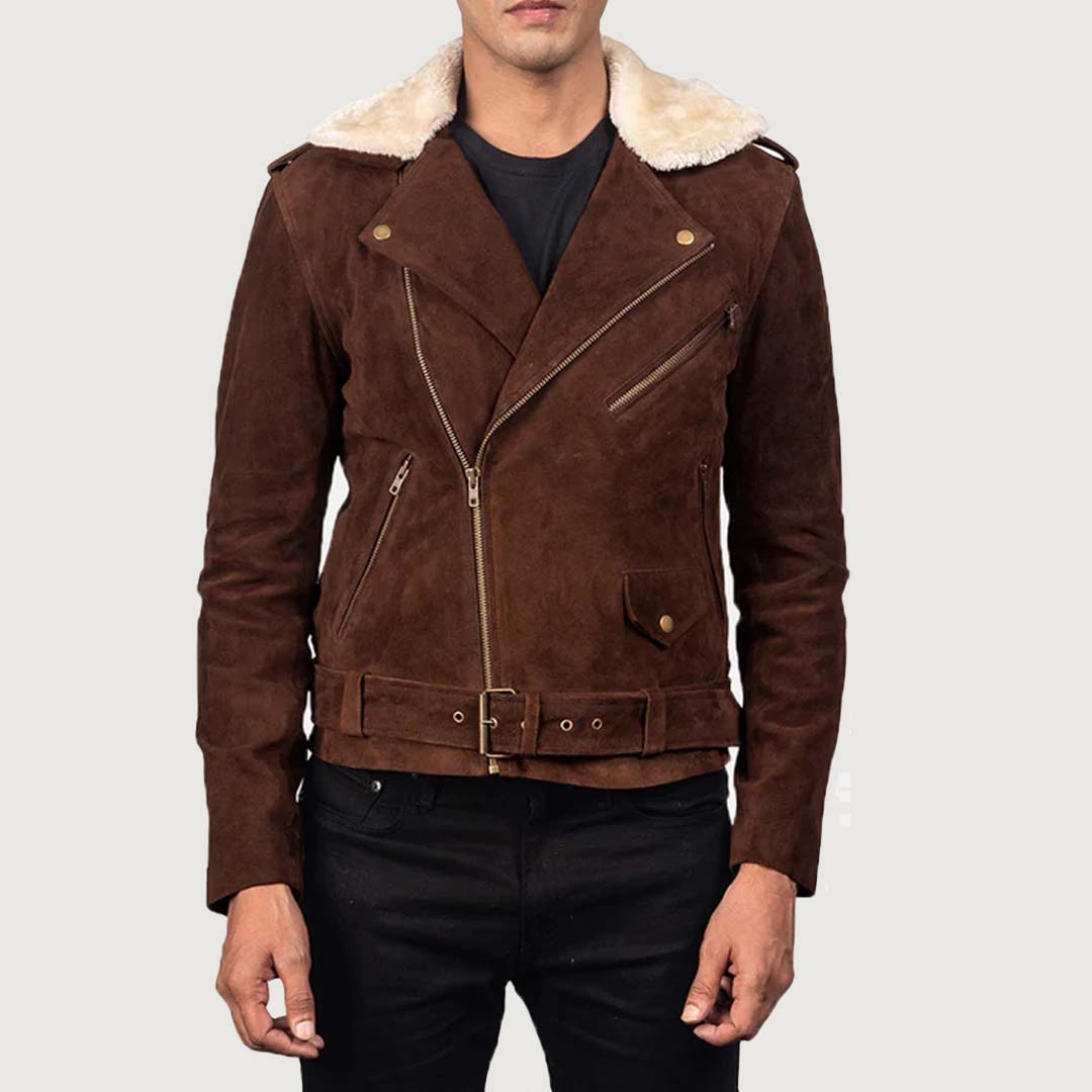 Furton Mocha Suede Biker Jacket