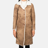 Alina Shearling Brown Leather Coat