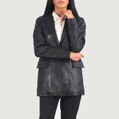 Marilyn Black Leather Blazer