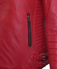 Charlotte Red Leather Jacket