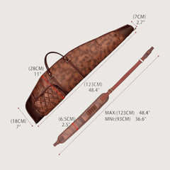 46 Inches Leather Rifle Case with Ammo Holder & Shoulder Strap