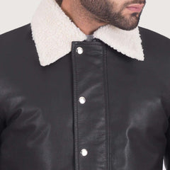 Snow Cole Black Leather Jacket