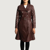 Missoni Maroon Leather Trench Coat