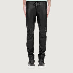 Drawstring Designer Leather Pants