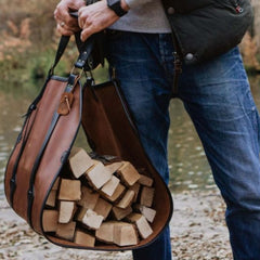 Gift for Home- Leather Log Carrier