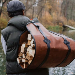 Gift for Home- Leather Log Carrier