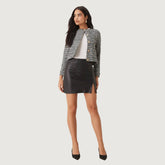 Knotique Faux Leather Mini Skirt in Black