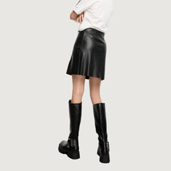 Sleek Slit Faux Leather Mini Skirt