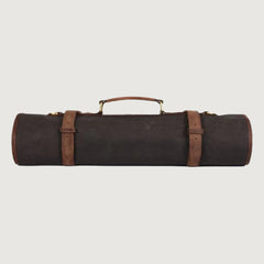 Tourbon Leather Knife Roll - Dark Brown