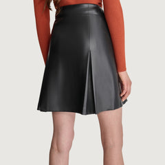 Luxe Pleat Faux Leather Mini Skirt