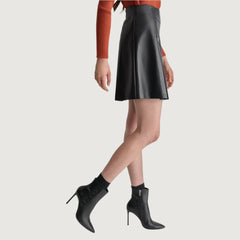 Luxe Pleat Faux Leather Mini Skirt