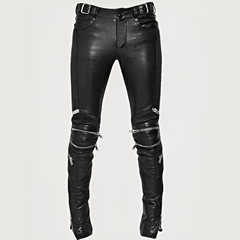 Electric Zipper Mono Leather Pants