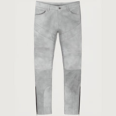 Harbor Gray Leather Biker Jeans