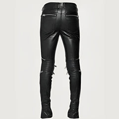 Electric Zipper Mono Leather Pants