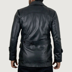 The Prestige Men's Black Leather Long Coat