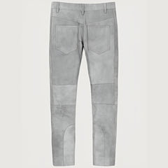 Harbor Gray Leather Biker Jeans
