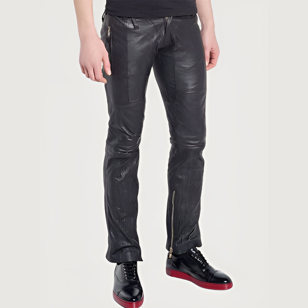 Men Casual Leather Pants