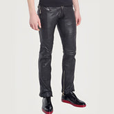Men Casual Leather Pants