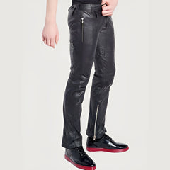 Men Casual Leather Pants