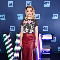 Amber Heard Leather Skirt