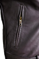 Charlotte Burnt Charcoal Leather Jacket