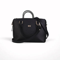 Sienna Luxe Black Leather Handbag