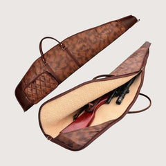 46 Inches Leather Rifle Case with Ammo Holder & Shoulder Strap