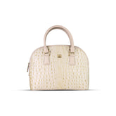 White Noir Croc Leather Handbag