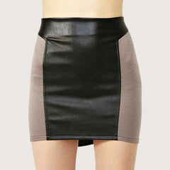 Contoured Figurine Leather Skirt