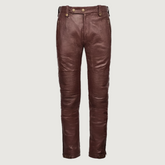 Soft Maroon Washed Leather Pants