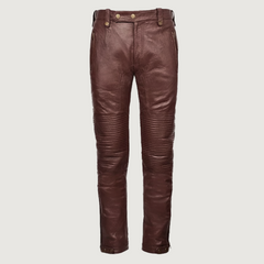 Soft Maroon Washed Leather Pants