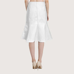 Sculpted Fit & Flare Leather Skirt