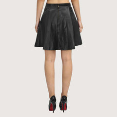 Graceful Flow Leather Skirt