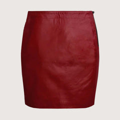 Bold Zip Leather Mini Skirt
