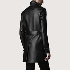 Leather Long Coat #204