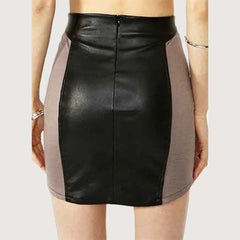 Contoured Figurine Leather Skirt
