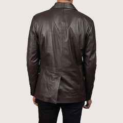 Men's Daron Brown Leather Blazer