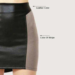 Contoured Figurine Leather Skirt