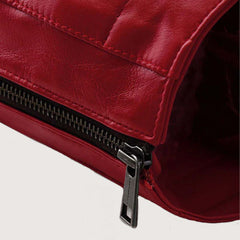 Bold Zip Leather Mini Skirt