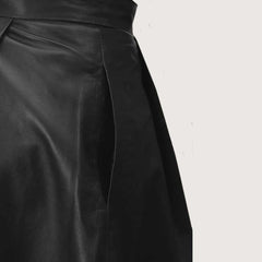 Graceful Flow Leather Skirt